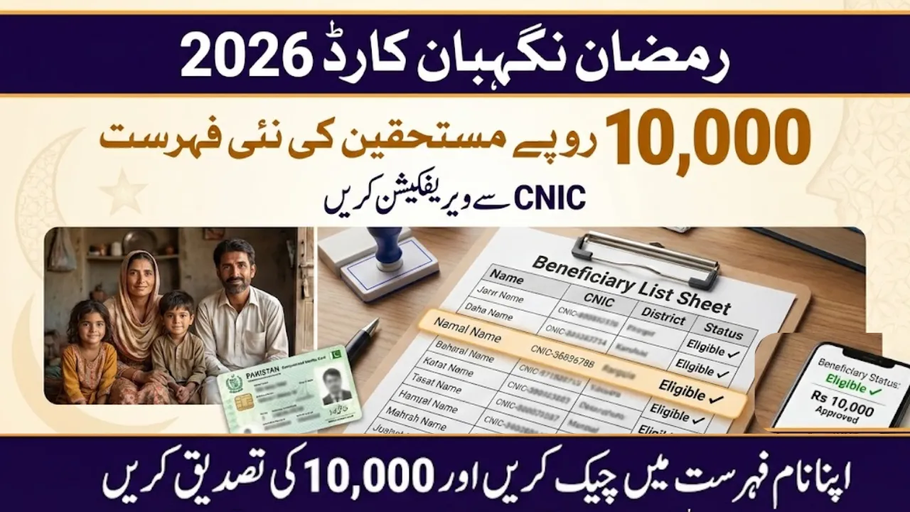 Ramadan Nigehban Card 2026 Rs10000 Beneficiary List CNIC Verification