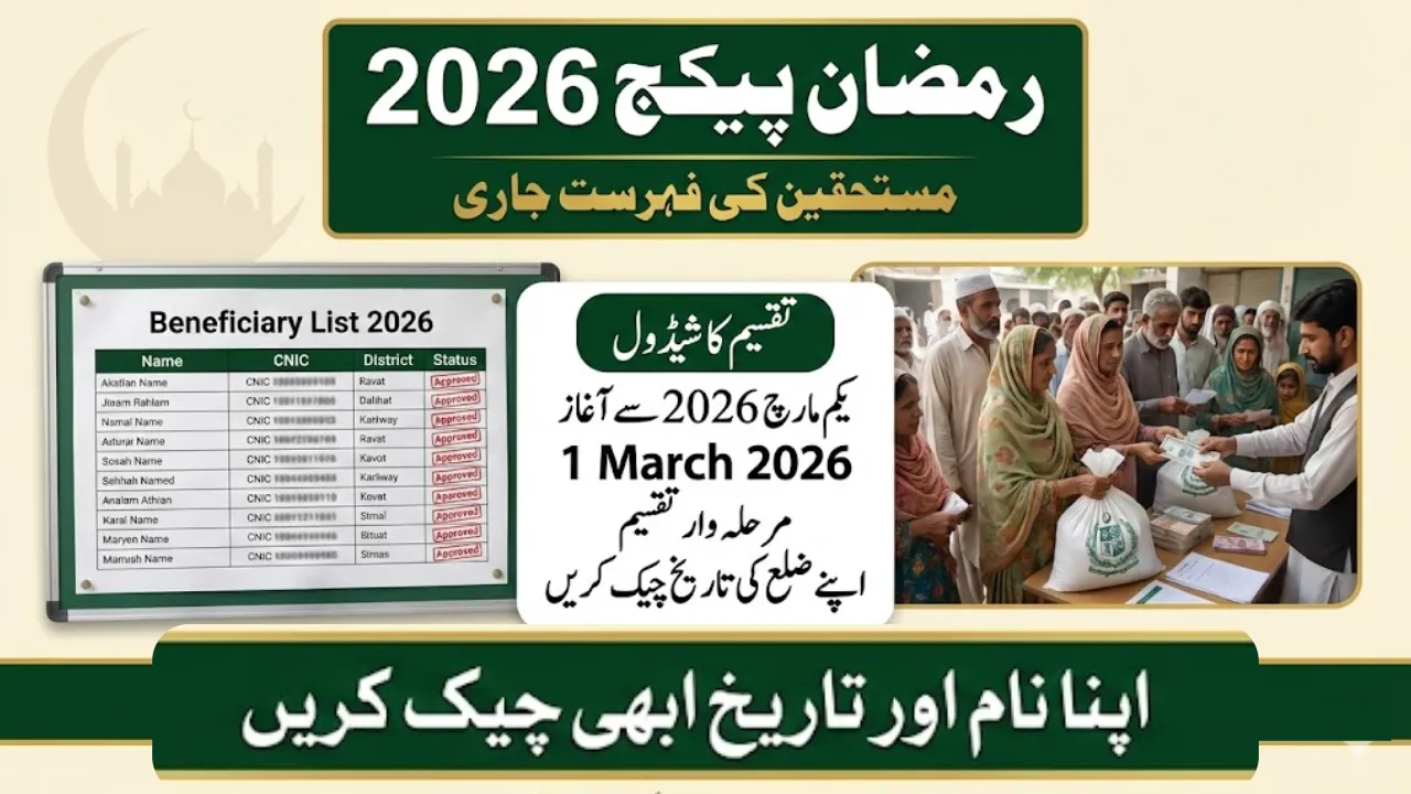 Ramzan Package 2026 Beneficiary List and Distribution Schedule